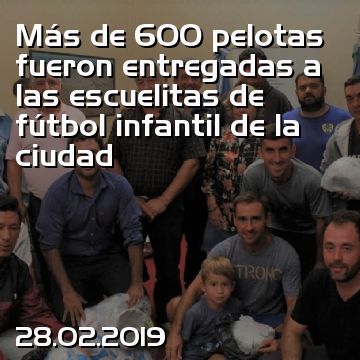 Más de 600 pelotas fueron entregadas a las escuelitas de fútbol infantil de la ciudad