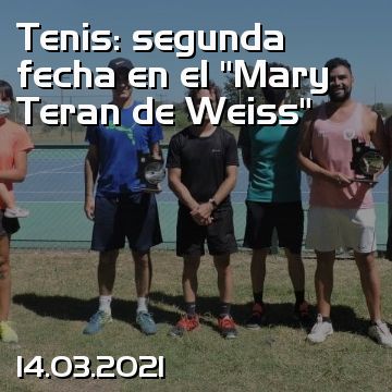 Tenis: segunda fecha en el “Mary Teran de Weiss”