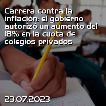 Carrera contra la inflación: el gobierno autorizó un aumento del 18% en la cuota de colegios privados
