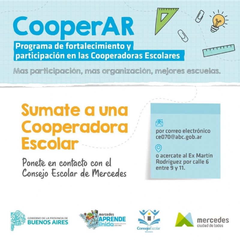 Consejo Escolar Mercedes Una Nueva Cooperadora Escolar Se Suma En El