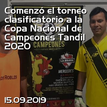 Comenzó el torneo clasificatorio a la Copa Nacional de Campeones Tandil 2020