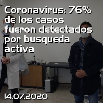 Coronavirus: 76% de los casos fueron detectados por busqueda activa