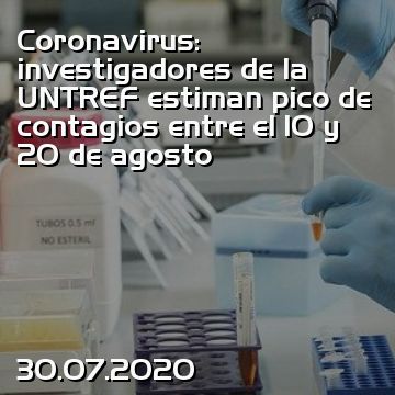 Coronavirus: investigadores de la UNTREF estiman pico de contagios entre el 10 y 20 de agosto