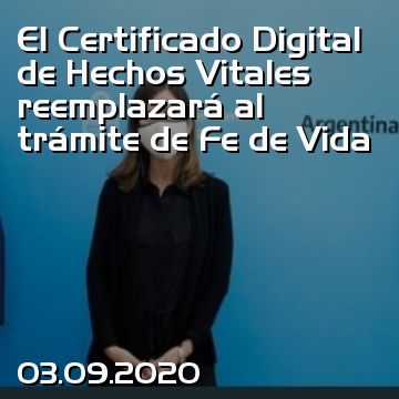 El Certificado Digital de Hechos Vitales reemplazará al trámite de Fe de Vida