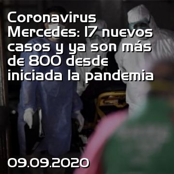 Coronavirus Mercedes: 17 nuevos casos y ya son más de 800 desde iniciada la pandemia