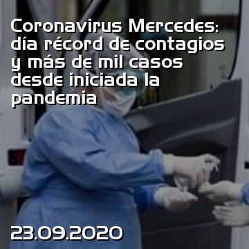 Coronavirus Mercedes: día récord de contagios y más de mil casos desde iniciada la pandemia