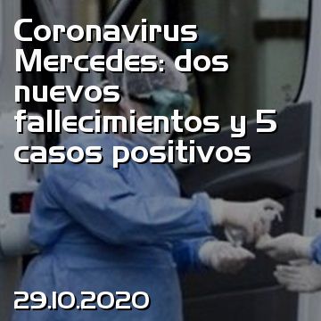 Coronavirus Mercedes: dos nuevos fallecimientos y 5 casos positivos