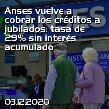 Anses vuelve a cobrar los créditos a jubilados: tasa de 29% sin interés acumulado