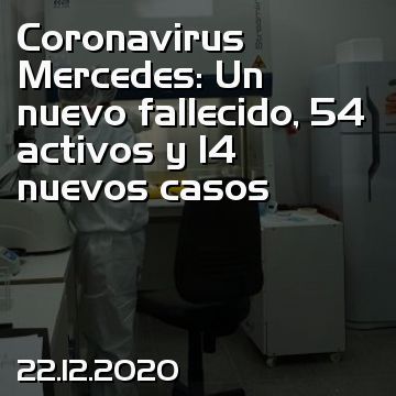 Coronavirus Mercedes: Un nuevo fallecido, 54 activos y 14 nuevos casos