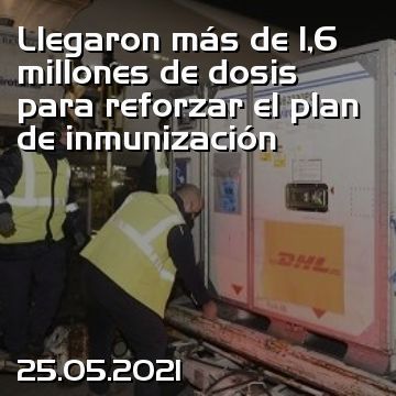 Llegaron más de 1,6 millones de dosis para reforzar el plan de inmunización