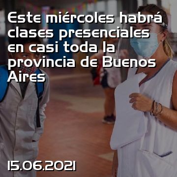 Este miércoles habrá clases presenciales en casi toda la provincia de Buenos Aires