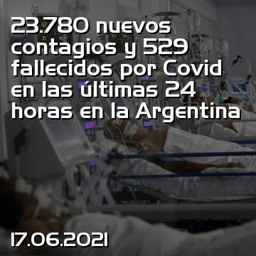 23.780 nuevos contagios y 529 fallecidos por Covid en las últimas 24 horas en la Argentina