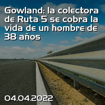 Gowland: la colectora de Ruta 5 se cobra la vida de un hombre de 38 años