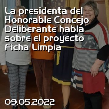 La presidenta del Honorable Concejo Deliberante habla sobre el proyecto Ficha Limpia