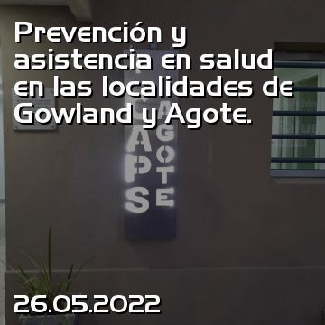 Prevención y asistencia en salud en las localidades de Gowland y Agote.