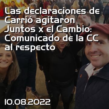 Las declaraciones de Carrió agitaron Juntos x el Cambio: Comunicado de la CC al respecto