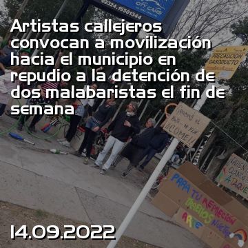 Artistas callejeros convocan a movilización hacia el municipio en repudio a la detención de dos malabaristas el fin de semana
