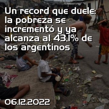 Un record que duele: la pobreza se incrementó y ya alcanza al 43,1% de los argentinos