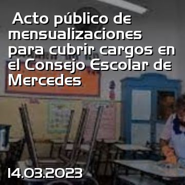 Acto público de mensualizaciones para cubrir cargos en el Consejo Escolar de Mercedes