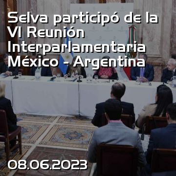 Selva participó de la  VI Reunión Interparlamentaria México - Argentina
