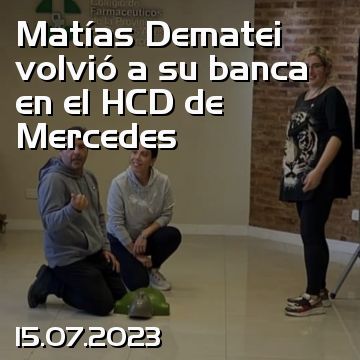 Matías Dematei volvió a su banca en el HCD de Mercedes