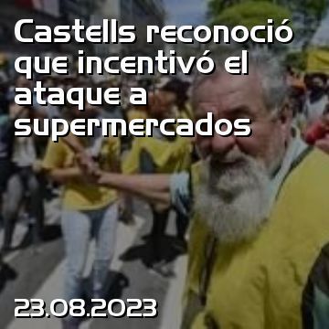 Castells reconoció que incentivó el ataque a supermercados