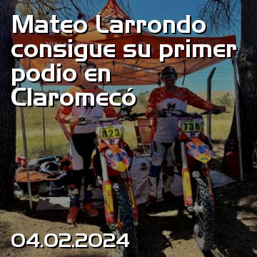 Mateo Larrondo consigue su primer podio en Claromecó