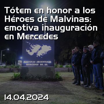 Tótem en honor a los Héroes de Malvinas: emotiva inauguración en Mercedes