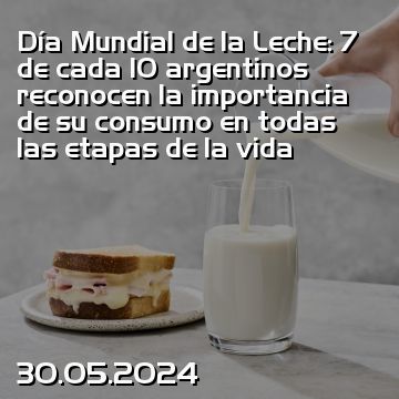 Día Mundial de la Leche: 7 de cada 10 argentinos reconocen la importancia de su consumo en todas las etapas de la vida