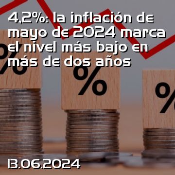 4,2%: la inflación de mayo de 2024 marca el nivel más bajo en más de dos años
