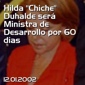 Hilda “Chiche” Duhalde será Ministra de Desarrollo por 60 dias