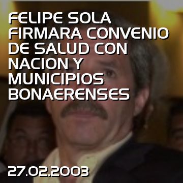 FELIPE SOLA FIRMARA CONVENIO DE SALUD CON NACION Y MUNICIPIOS BONAERENSES