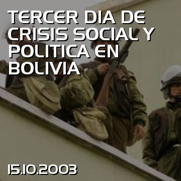 TERCER DIA DE CRISIS SOCIAL Y POLITICA EN BOLIVIA