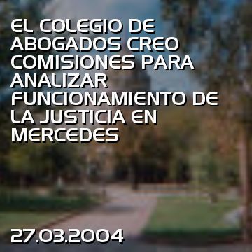 EL COLEGIO DE ABOGADOS CREO COMISIONES PARA ANALIZAR FUNCIONAMIENTO DE LA JUSTICIA EN MERCEDES