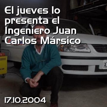 El jueves lo presenta el Ingeniero Juan Carlos Mársico