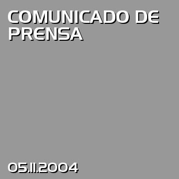 COMUNICADO DE PRENSA