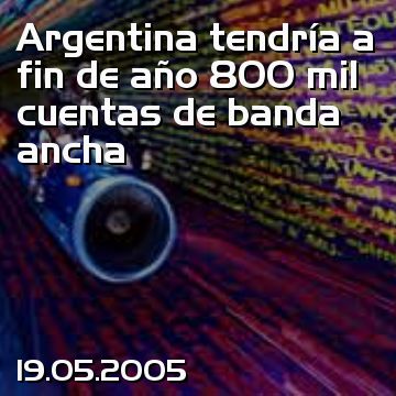 Argentina tendría a fin de año 800 mil cuentas de banda ancha