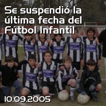 Se suspendió la última fecha del Fútbol Infantil