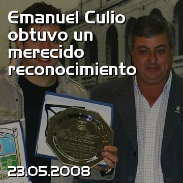 Emanuel Culio obtuvo un merecido reconocimiento