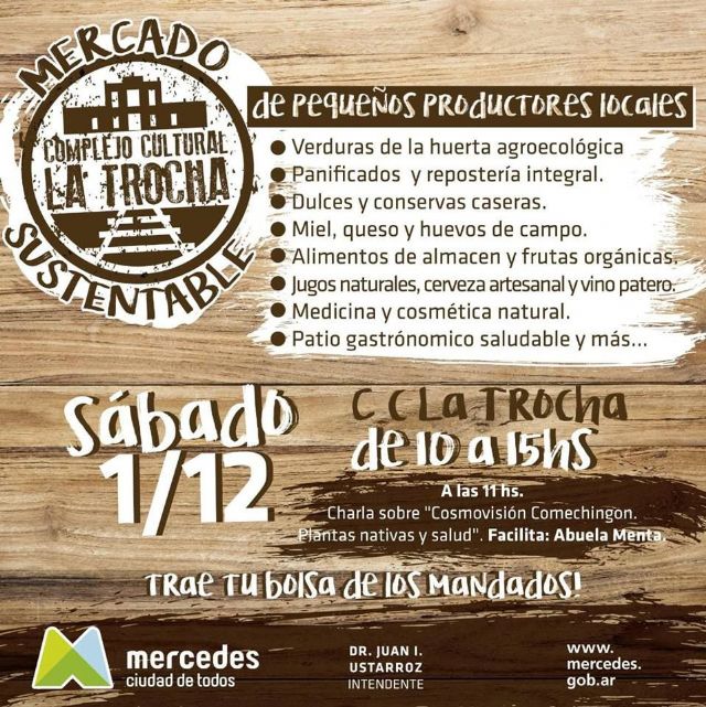 Este sábado Mercado Sustentable en La Trocha. Prepará la bolsa de los mandados.