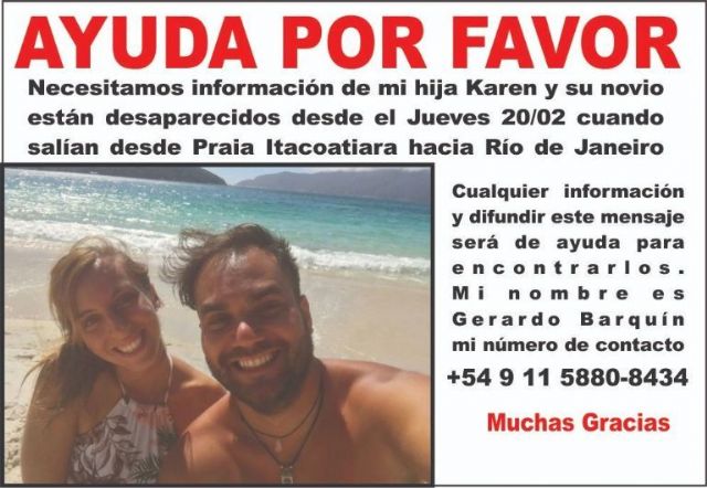 Desapareció una pareja de jóvenes argentinos en Brasil: ''Estamos desesperados''