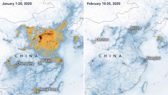 Increible: Drástica caída de la contaminación en China luego del coronavirus