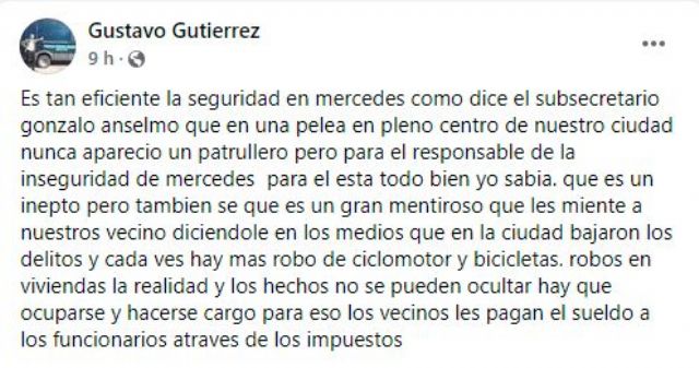 Gustavo Gutierrez: “Anselmo es un inepto pero también un gran mentiroso”