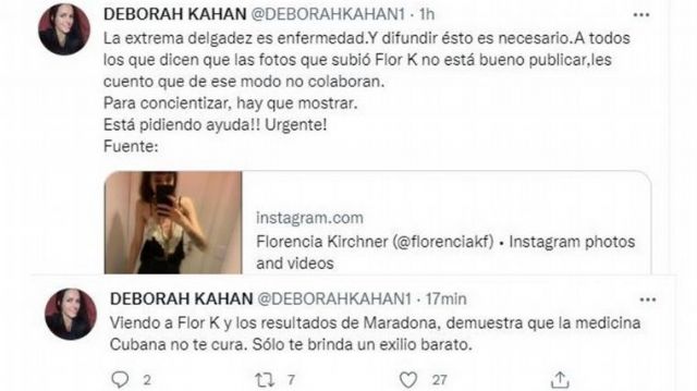 Preocupación por las fotos de Florencia Kirchner