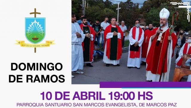 Celebración del Domingo de Ramos con mons. Scheinig en parroquia San Marcos