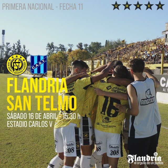 Hoy se enfrente Flandria contra San Telmo en el Estadio Carlos V de Jauregui
