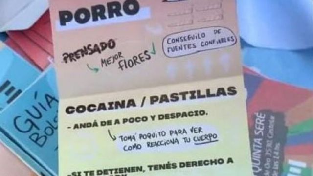 Escándalo: el municipio de Morón repartió folletos con “tips” para consumir drogas