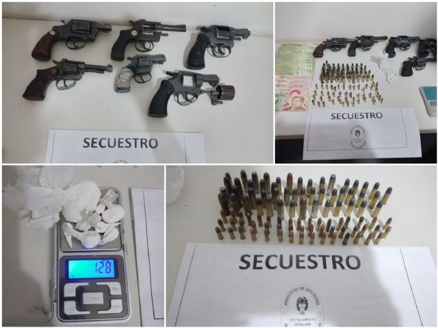 Operativo policial detecta banda con armas de fuego y cocaína