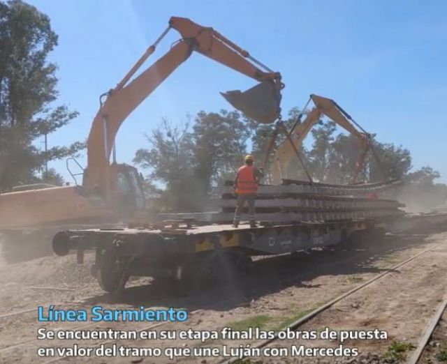 Etapa final de las obras de puesta en valor de la línea Sarmiento entre Mercedes y Luján