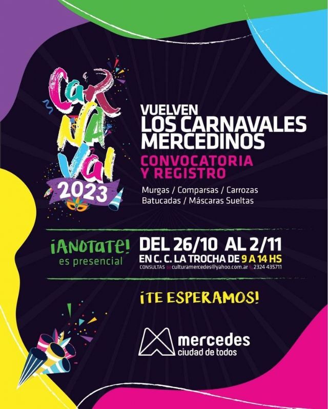 Carnavales Mercedinos 2023: se abre la convocatoria y registro de participantes